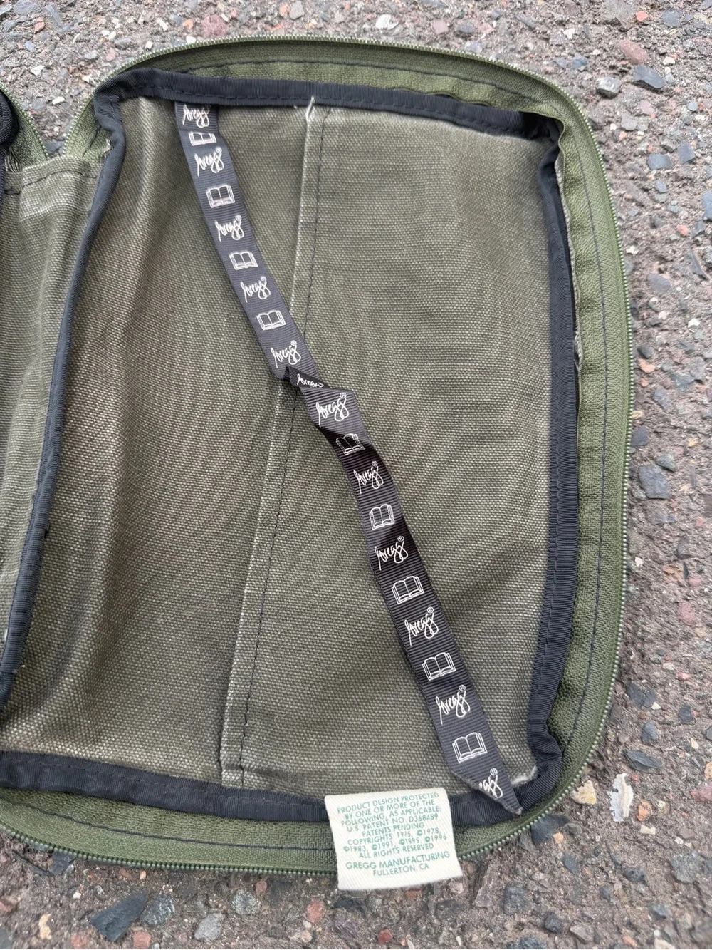 Gregg Canvas Book Bag with Brown Trim - bookmark